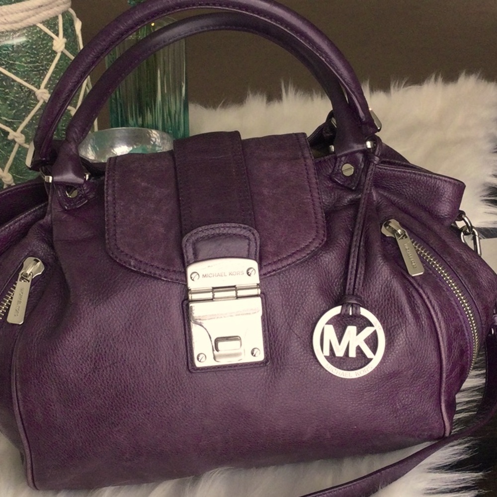 Purple Michael Kors Leather Bag